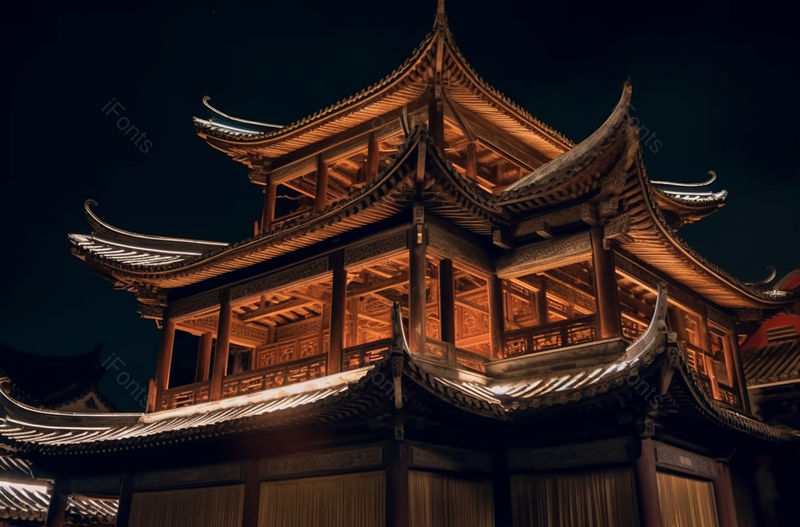 云南剑川县沙溪古镇魁星楼夜景古建筑摄影图,高清,摄影图,摄影图片,图片大全,摄影图免费下载